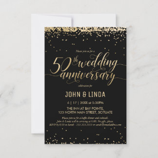 50. Goldenes Hochzeitstag-Party Einladung