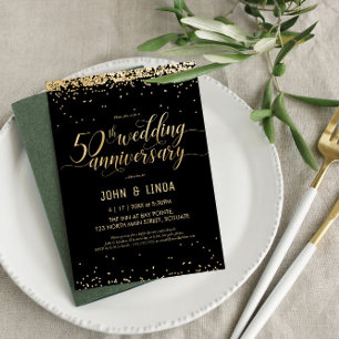 50. Goldenes Hochzeitstag-Party Einladung