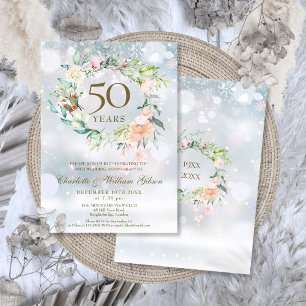 50. Goldenes Hochzeitstag Winterblüte Einladung