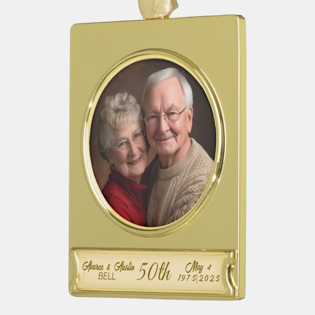 50. Goldenes Jahr Banner-Ornament Gold (Links)