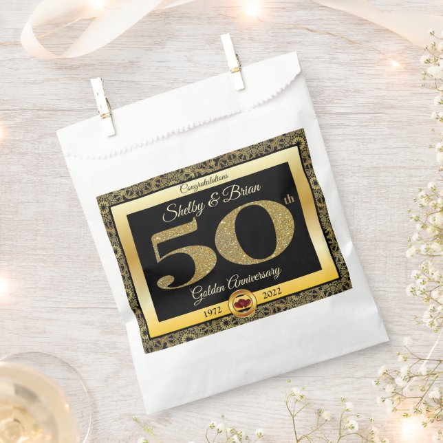50. Goldenes Jahr Geschenktütchen (Ausgeschnitten)