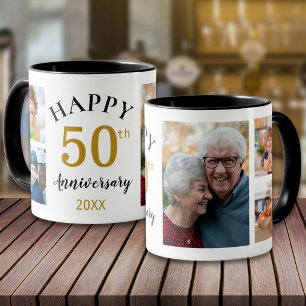 50. goldenes Jubiläum 5-Foto-Collage-Andenken Tasse
