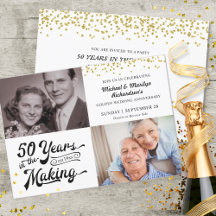50. Goldenes Jubiläum Dann & Jetzt Fotos Confetti