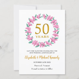 50. Goldenes Jubiläum Rosa Blumenreath Save The Date