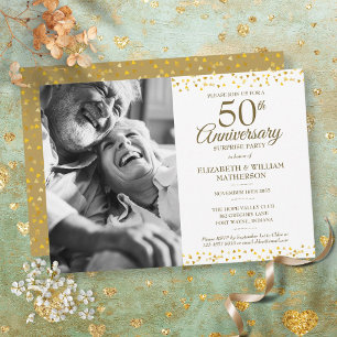 50. Goldenes Jubiläum Überraschungs-Party-Foto Einladung
