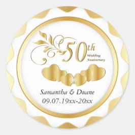 50. Goldherz-Hochzeitstag | DIY Text Runder Aufkleber
