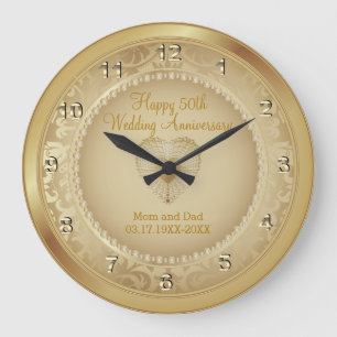 50. Goldhochzeit Große Wanduhr