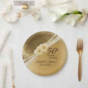 50. Goldhochzeit Pappteller