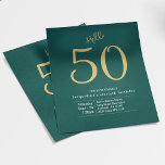 50 Green Gold Budget 50. Geburtstag Einladung Flyer<br><div class="desc">Mit diesem preisgünstigen Flyer aus dem 50. Jubiläum freuen Sie sich auf ein stilvolles Meilenstein! Dieser charmante Flyer ist perfekt für einen Meilenstein geeignet und bietet eine lebendige grüne und goldene Farbtöne sowie niedlichen "Hallo 50"-Text. Passen Sie den Text mit Ihren eigenen Party-Details an, um diese Einladung zu einem besonderen...</div>