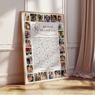 50 Gründe, warum wir dich lieben Foto-Collage-Gesc Poster