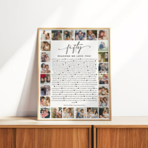 50 Gründe, warum wir dich lieben Foto-Collage-Gesc Poster