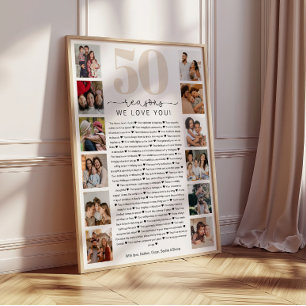 50 Gründe, warum wir dich lieben Geburtstagsgesche Poster