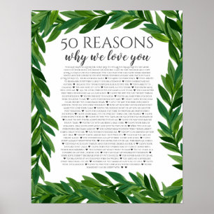 50 Gründe, warum wir Liebe Sie  Frühjahr Herbst Poster