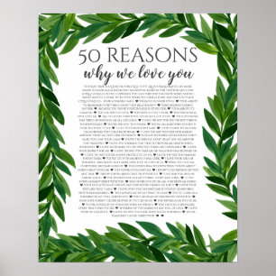 50 Gründe, warum wir Liebe Sie Frühjahr Herbst Poster
