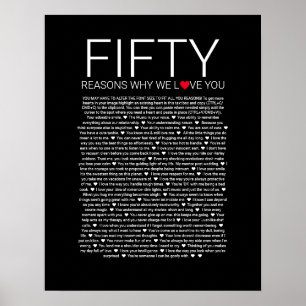 50 Gründe, warum wir Sie Liebe Hochzeit gelobt Lie Poster