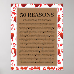 50 Gründe, warum wir Sie Liebe Poster