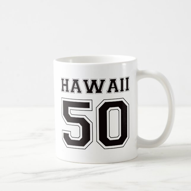50 Hawaii - Schwarzes Kaffeetasse (Rechts)