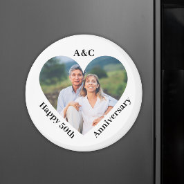 50 Heiratsjahrfeier Couple Keepake Heart Foto Magnet