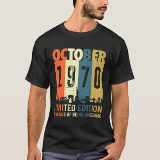 50 hergestellt im Oktober 1970 50. T-Shirt