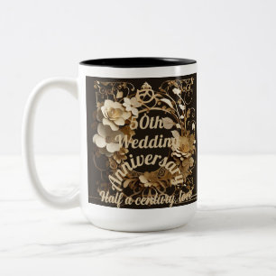 50. Hochzeit ein halbes Jahrhundert, Liebe Gold Zweifarbige Tasse