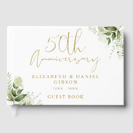 50. Hochzeit Goldene Hochzeit Greenery Foto Gästebuch