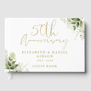 50. Hochzeit Goldene Hochzeit Greenery Foto Gästebuch