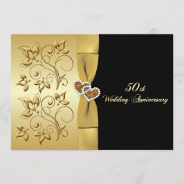 50. Hochzeit Jahrestag Joined Hearts Einladung