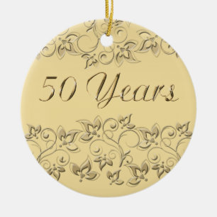 50. Hochzeit Jahrestag Keepake-Ornament Keramik Ornament