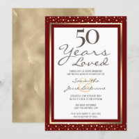 50. Hochzeit Jubiläum Elegant Gold Einladung