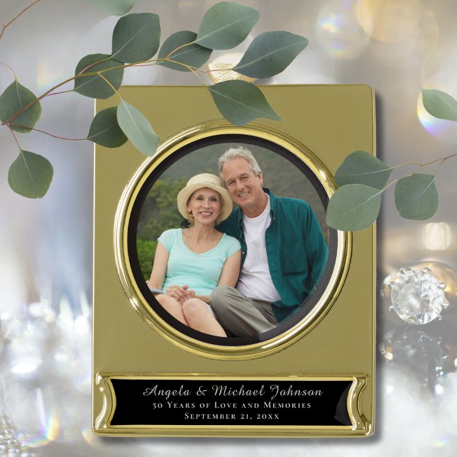 50. Hochzeit Jubiläum Elegant Keepake Picture Banner-Ornament Gold (Von Creator hochgeladen)