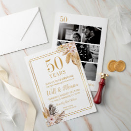 50. Hochzeit Jubiläum Elegant Vintag Einladung