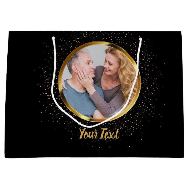 50. Hochzeit-Jubiläum Gold-Spargel Große Geschenktüte (Vorderseite)