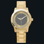 50. Hochzeit Jubiläum graue und metallische Silber Armbanduhr<br><div class="desc">Metallisch silbergraues Texturbild mit dunkelgrauem Hintergrund,  anpassbarer Text für 50. Hochzeitstag. Das weiße und goldene Herz raubt Bilder als Designakzent. Ein perfektes Geschenk für ein Paar Feier Gold Hochzeit Jahrestag.</div>