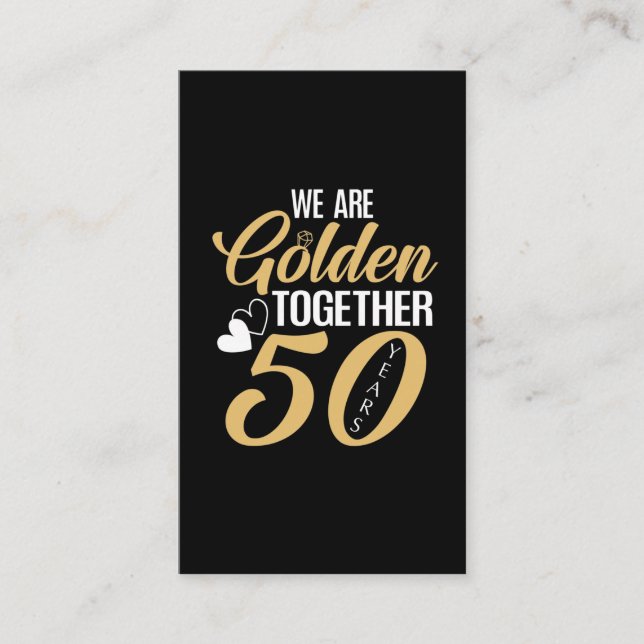 50. Hochzeitsfeier 50 Jahre Goldenes Paar Visitenkarte (Vorderseite)