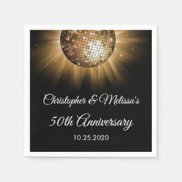 50. Hochzeitsfeier Gold Sparkle Serviette