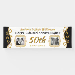 50. Hochzeitsjubiläum Foto Gold Black Banner