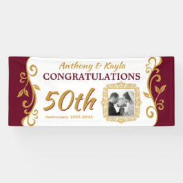 50. Hochzeitsjubiläum Foto Gold hinzufügen Banner