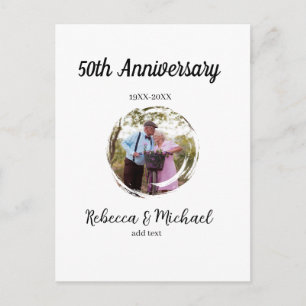 50. Hochzeitsjubiläum Foto Kreis Name Jahr  Postkarte