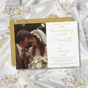 50. Hochzeitsjubiläum Gold Schrift Foto Hochzeit Einladung