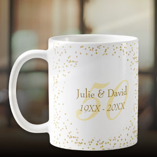 50. Hochzeitsjubiläum Goldstaub Konfetti Kaffeetasse