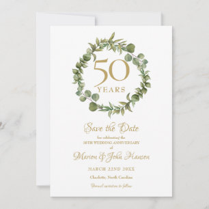 50. Hochzeitsjubiläum Save-the-Date-Girlande  Einladung