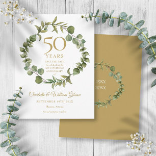 50. Hochzeitsjubiläum Save-the-Date-Girlande Postkarte