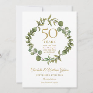 50. Hochzeitsjubiläum Waldgrün  Save The Date