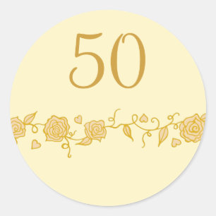 50. Hochzeitsjubiläums-Aufkleber Runder Aufkleber