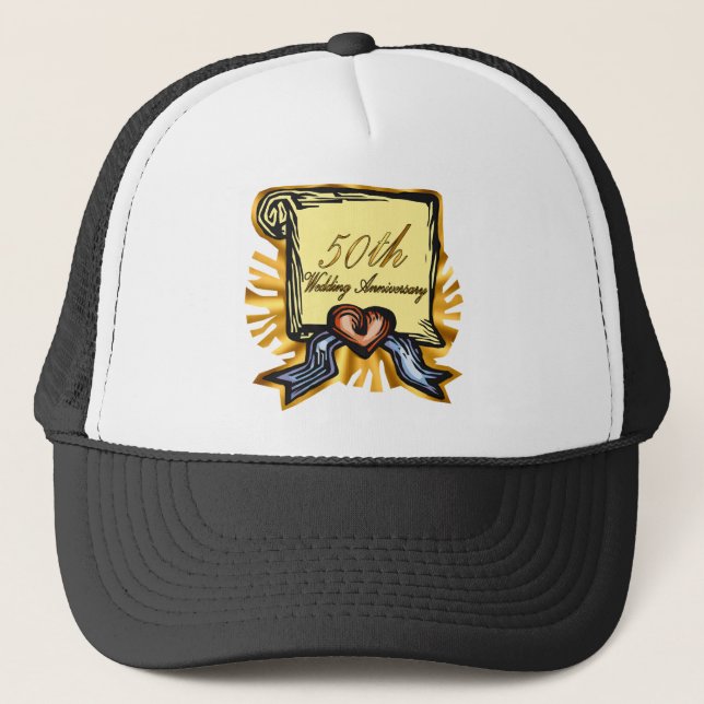 50. Hochzeitstag 3w Truckerkappe (Vorderseite)