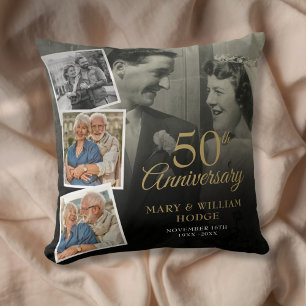 50. Hochzeitstag 5 Foto-Collage Kissen