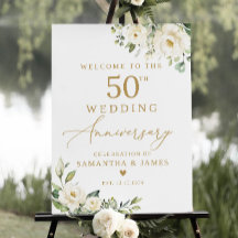 50. Hochzeitstag Begrüßungszeichen, Blumenzehen