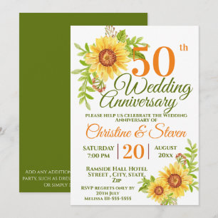 50. Hochzeitstag Blumenblume Einladung