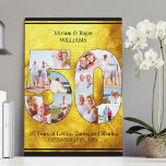 50. Hochzeitstag Brushed Gold Multi-Foto Leinwanddruck<br><div class="desc">Maßgeschneiderte Leinwand zum Gedenken an Ihren 50. Geburtstag. Die 50-Foto-Collage befindet sich auf einem goldfarbenen und schwarzen Hintergrund, gerahmt mit Ihrem personalisierten Text. Die Fotovorlage ist bis zur Zahl 50 Set mit einem Mosaik Ihrer Bilder in Quadrat, Landschaft und Portrait, um Ihnen viel Flexibilität in der Platzierung zu geben. Der...</div>