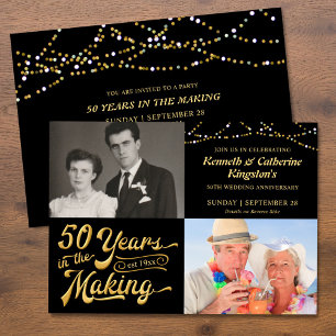 50. Hochzeitstag Dann und Jetzt Fotos Party Einladung